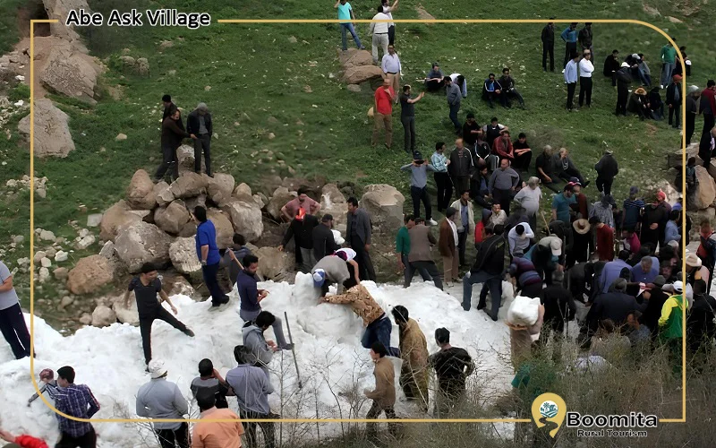 مراسم برف چال در روستای آب اسک
