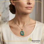 گردنبند فیروزه‌کوبی طرح Q با فیروزه نیشابور