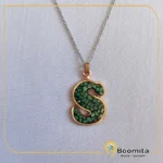 گردنبند فیروزه‌کوبی طرح S با فیروزه نیشابور