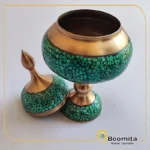 شکلات‌خوری فیروزه‌کوبی مسی با فیروزه نیشابور